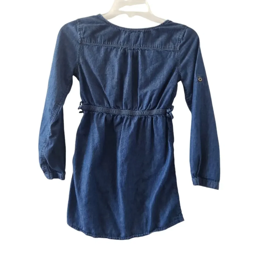 Joe Fresh Girls Denim Jean Tunic Large 10-12 Kids Top Shirt 100% cotton